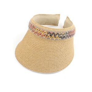 C.C faux leather trim band sun visor